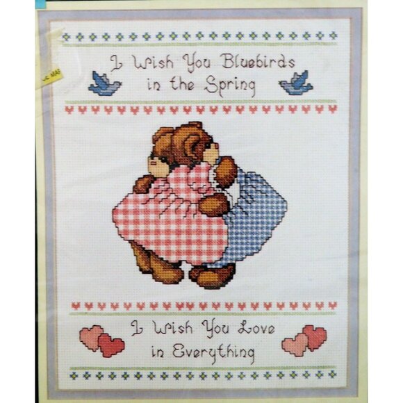 Monarch Horizons Friendship Sampler Counted Cross Stitch Kit 8x10 CS53 Bears NEW - Picture 2 of 3